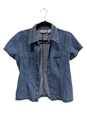 GAP Blue Jeans Denim Button Down Short Sleeve Shirt